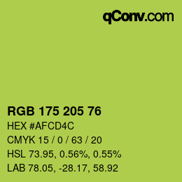 颜色代码: RGB 175 205 76 | qconv.com