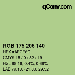 颜色代码: RGB 175 206 140 | qconv.com