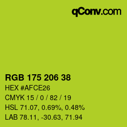 Color code: RGB 175 206 38 | qconv.com
