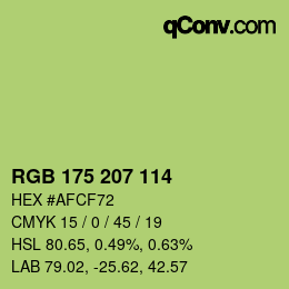 颜色代码: RGB 175 207 114 | qconv.com