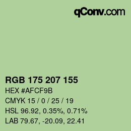 Farbcode: RGB 175 207 155 | qconv.com