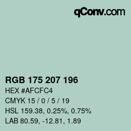 颜色代码: RGB 175 207 196 | qconv.com