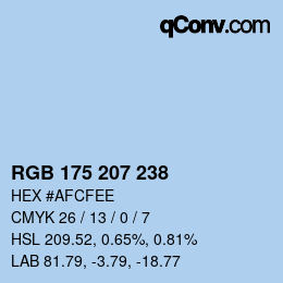 Color code: RGB 175 207 238 | qconv.com