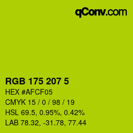 Color code: RGB 175 207 5 | qconv.com