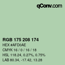 颜色代码: RGB 175 208 174 | qconv.com