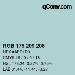 Código de color: RGB 175 209 208 | qconv.com