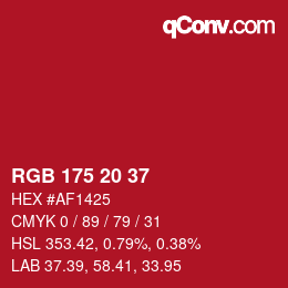 Color code: RGB 175 20 37 | qconv.com