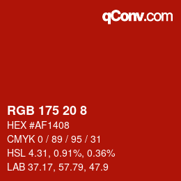 Color code: RGB 175 20 8 | qconv.com