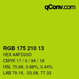 Color code: RGB 175 210 13 | qconv.com