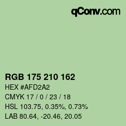 Color code: RGB 175 210 162 | qconv.com