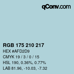 Color code: RGB 175 210 217 | qconv.com