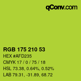 Color code: RGB 175 210 53 | qconv.com