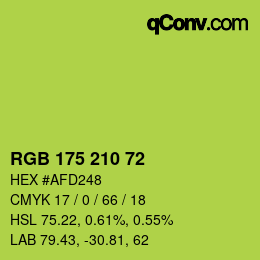Color code: RGB 175 210 72 | qconv.com
