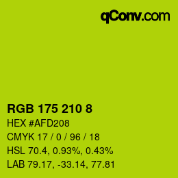 カラーコード: RGB 175 210 8 | qconv.com