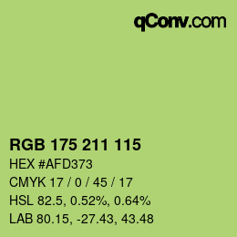 Color code: RGB 175 211 115 | qconv.com