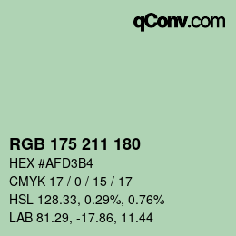 Color code: RGB 175 211 180 | qconv.com