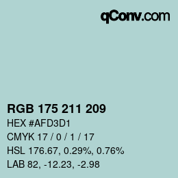 Color code: RGB 175 211 209 | qconv.com
