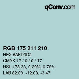 Color code: RGB 175 211 210 | qconv.com