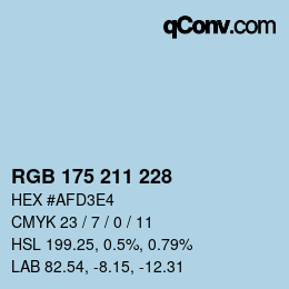 Color code: RGB 175 211 228 | qconv.com