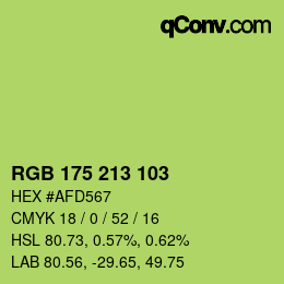 Color code: RGB 175 213 103 | qconv.com