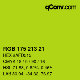 カラーコード: RGB 175 213 21 | qconv.com