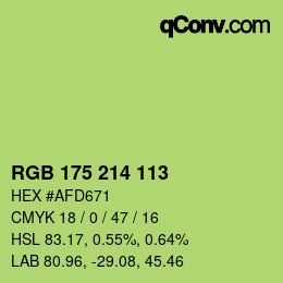 Farbcode: RGB 175 214 113 | qconv.com