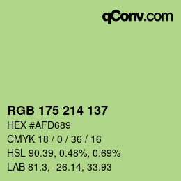 Farbcode: RGB 175 214 137 | qconv.com