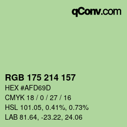 Color code: RGB 175 214 157 | qconv.com