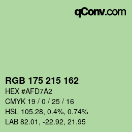 カラーコード: RGB 175 215 162 | qconv.com
