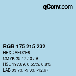 Color code: RGB 175 215 232 | qconv.com