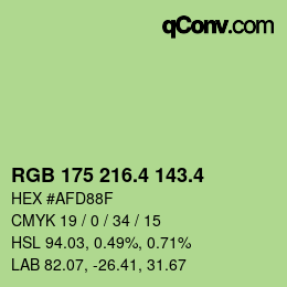 カラーコード: RGB 175 216.4 143.4 | qconv.com