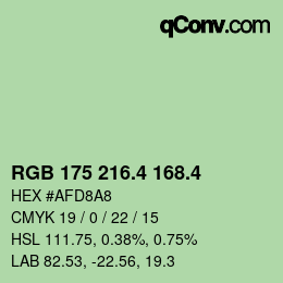 カラーコード: RGB 175 216.4 168.4 | qconv.com