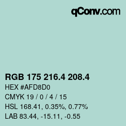 カラーコード: RGB 175 216.4 208.4 | qconv.com