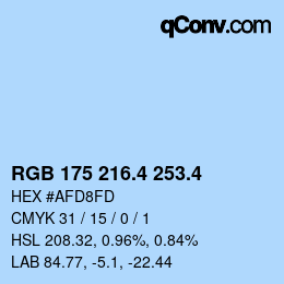 カラーコード: RGB 175 216.4 253.4 | qconv.com