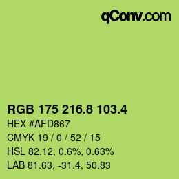 カラーコード: RGB 175 216.8 103.4 | qconv.com