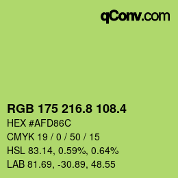 カラーコード: RGB 175 216.8 108.4 | qconv.com