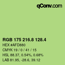 カラーコード: RGB 175 216.8 128.4 | qconv.com