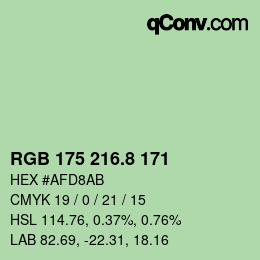 カラーコード: RGB 175 216.8 171 | qconv.com
