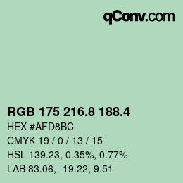 カラーコード: RGB 175 216.8 188.4 | qconv.com