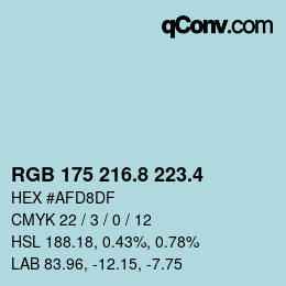 カラーコード: RGB 175 216.8 223.4 | qconv.com