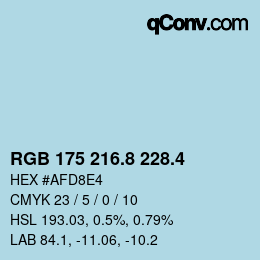カラーコード: RGB 175 216.8 228.4 | qconv.com