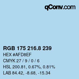 カラーコード: RGB 175 216.8 239 | qconv.com