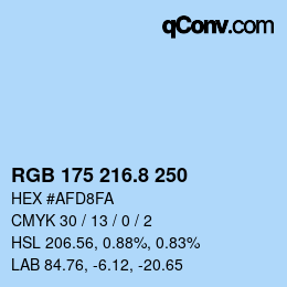 カラーコード: RGB 175 216.8 250 | qconv.com