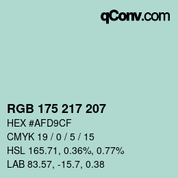Color code: RGB 175 217 207 | qconv.com