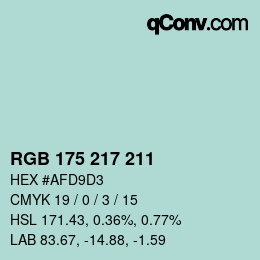Color code: RGB 175 217 211 | qconv.com