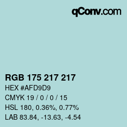 Color code: RGB 175 217 217 | qconv.com