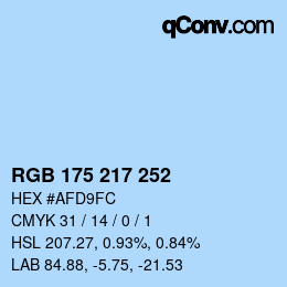 カラーコード: RGB 175 217 252 | qconv.com
