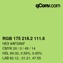 カラーコード: RGB 175 218.2 111.6 | qconv.com