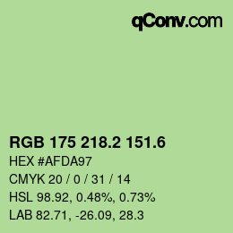 カラーコード: RGB 175 218.2 151.6 | qconv.com
