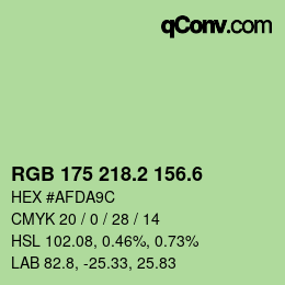 カラーコード: RGB 175 218.2 156.6 | qconv.com